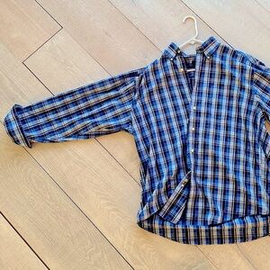 Plaid Dress Shirt Long Sleeve Button Up